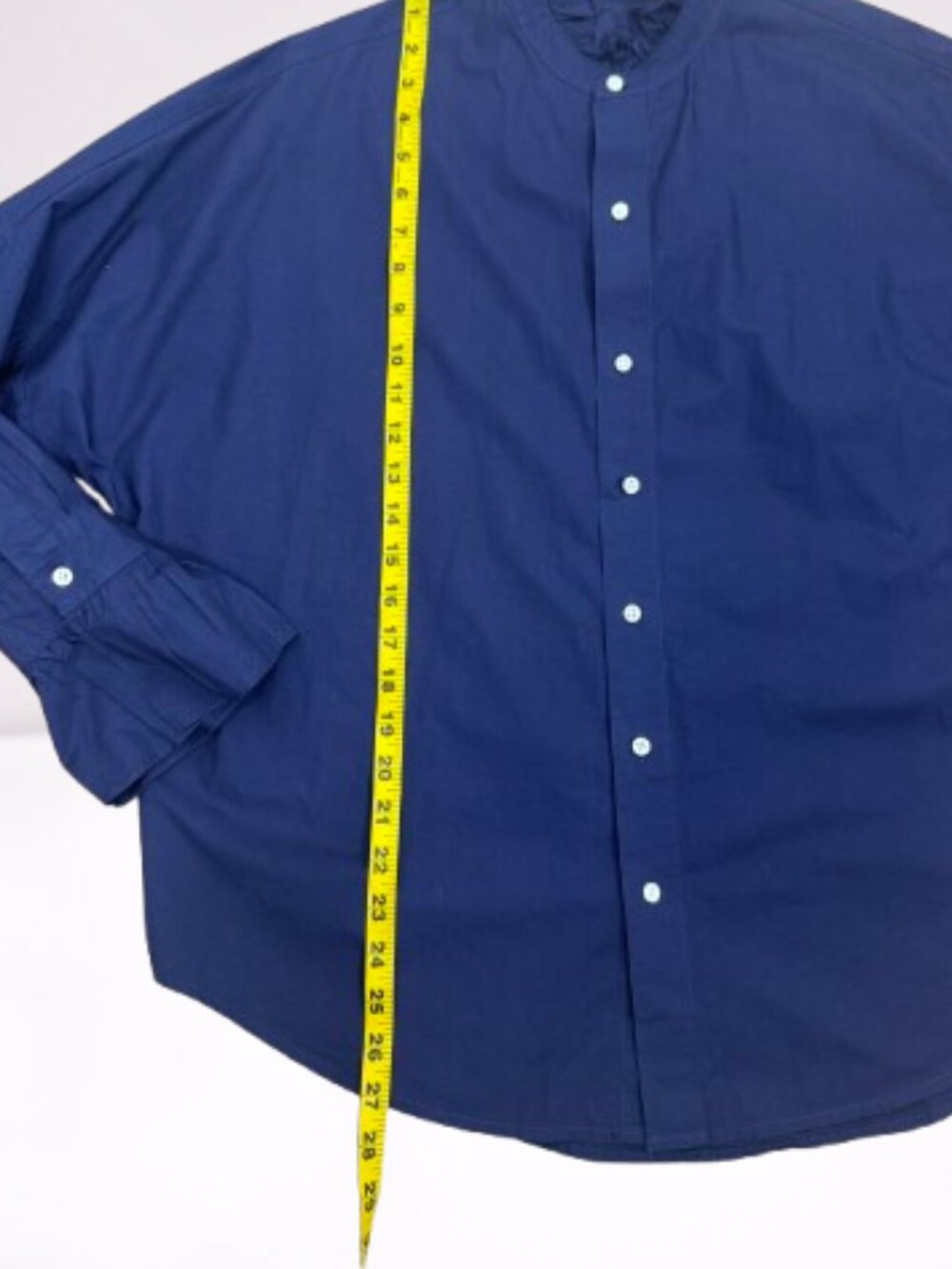 Alex Mill NWOT Easy Paper Poplin Ruffle Shirt Size M in Navy - Picture 11 of 12